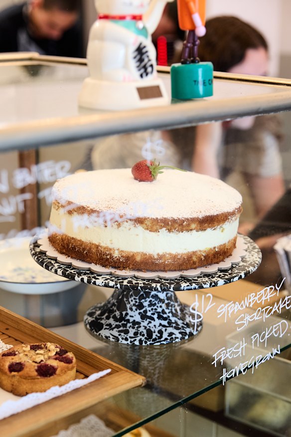 Cakes are also available in the cabinet.