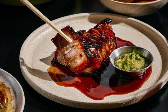 Lagoon Dining’s char siu pork, a signature that Oliver ordered.