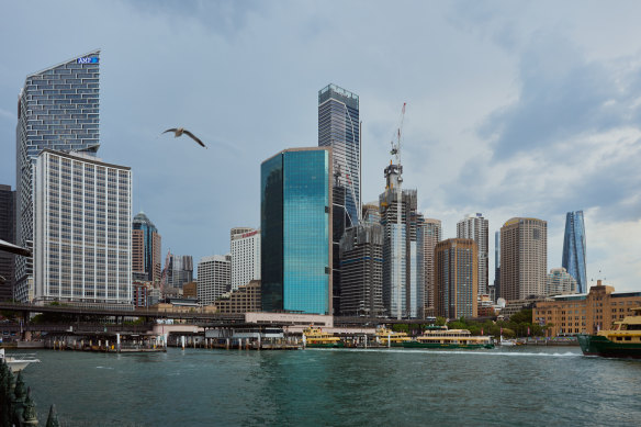 Parts of Circular Quay are booming, but the wharves and Cahill Expressway mar the area.