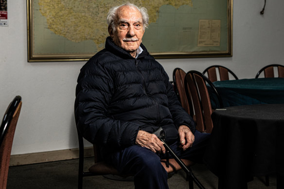 Evripidis Mouxouris, 102, is a member of the Cyprus Club in Stanmore. He doesn’t want the financially strapped institution to be sold off.