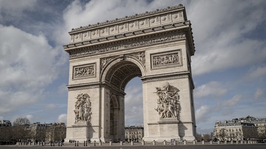 The Arc de Triomphe, Paris.