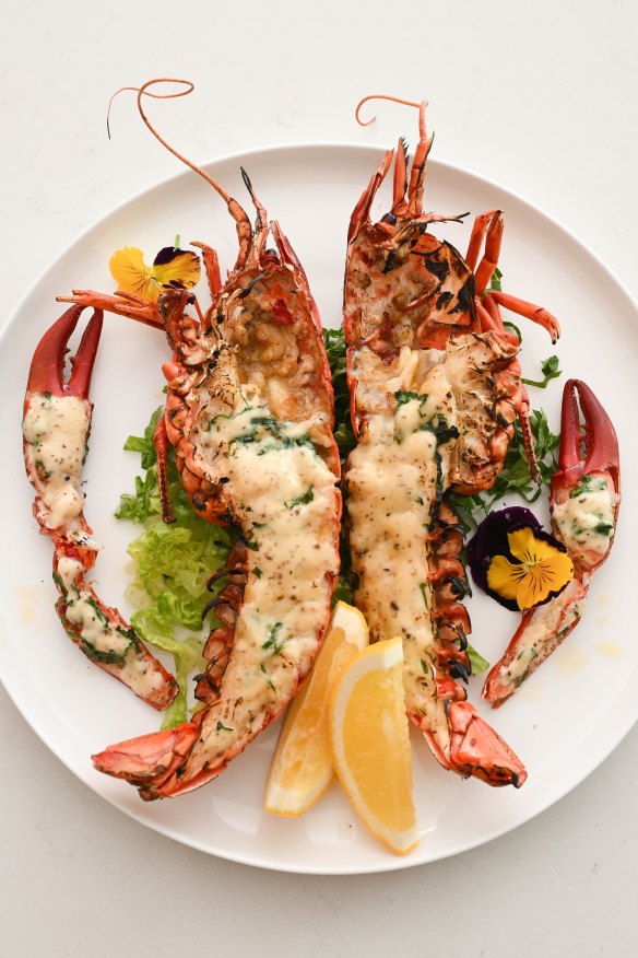 Grilled lobster.