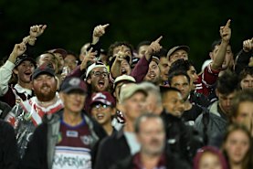 Manly fans boo Daly Cherry-Evans at Brookvale on Thurday night.