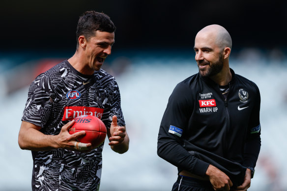Scott Pendlebury and Steele Sidebottom: Collingwood’s only dual premiership players since the 1950s.