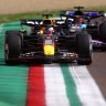 Max Verstappen en route to winning the Emilia-Romagna Grand Prix on Sunday.