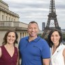 Paralympic legend Ellie Cole, pictured with Ian Thorpe and Giaan Rooney, has become a fan favour on the swimming commentary team for Nine at the Paris Olympics.