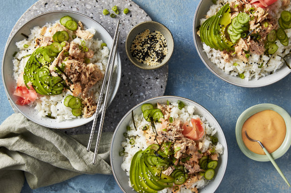RecipeTin Eats’ spicy tuna sushi roll bowls.
