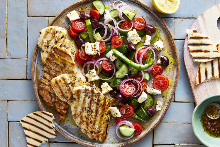 RecipeTin Eats’ Greek chicken salad with dried oregano.