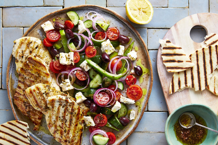 RecipeTin Eats’ Greek chicken salad with dried oregano.