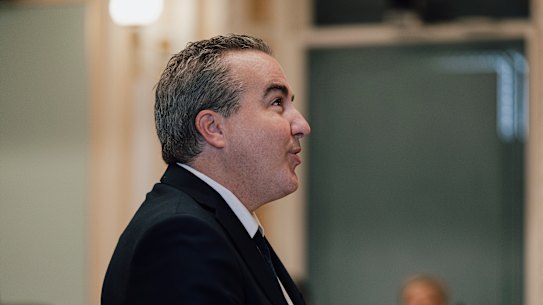Jimmy Sullivan speaking in parliament last year.