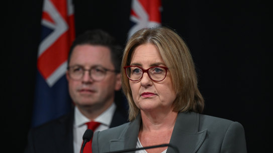Premier Jacinta Allan and Police Minister Anthony Carbines.