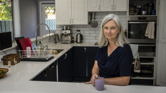 NEWS: Holsworthy resident Anneliese Alexander has coverted her home to full electric but is expected to pay over $1000 to disconnect fully from her gas supply. 16th February 2023, Photo: Wolter Peeters, The Sydney Morning Herald.