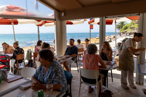 The outdoor seating at Bobbys in Cronulla. 