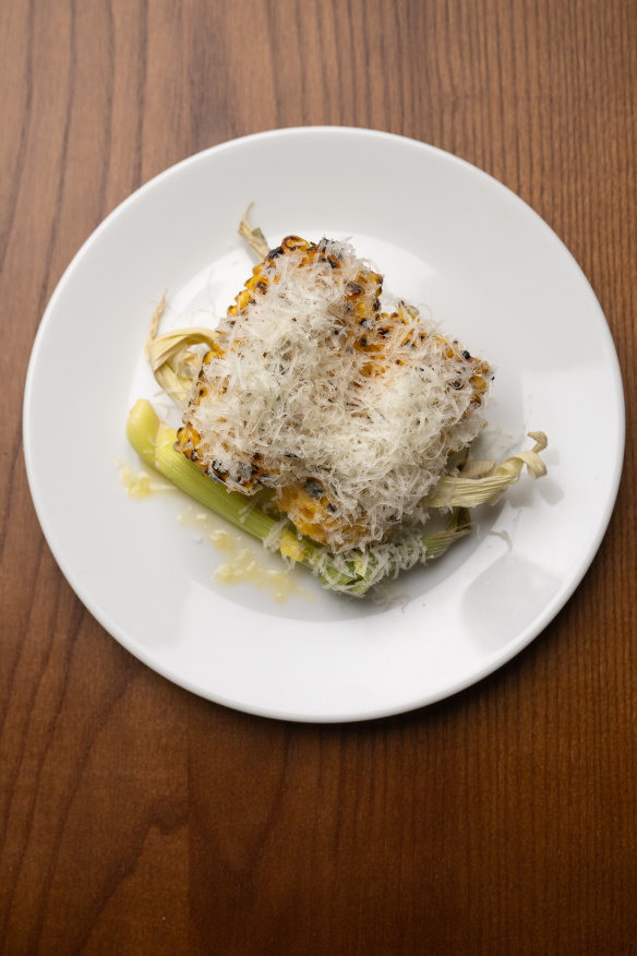 Corn ribs with caciocavallo cheese. 