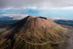 Vesuvius surrounded by fog.