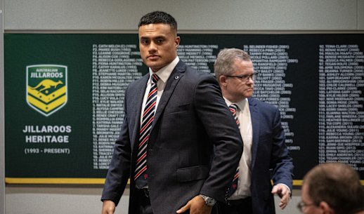 Sydney Roosters forward Spencer Leniu at Monday night’s hearing.