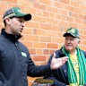 Nationals leader Matt Canavan campaigning in Albury on Friday. The Coalition has acknowledged growing concerns within the community about the redevelopment of the local hospital.