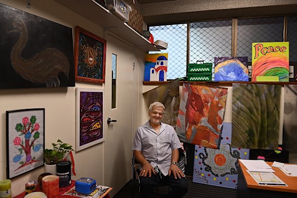 In an office covered in artwork donated by talented members of his community, Parramatta Mission social worker Paul Moussa reflects on the group’s work.