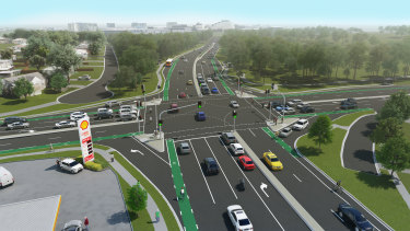 Artist's impression of the Murphy and Ellison roads upgrade.