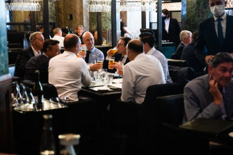 The lunch crowd at Rockpool in Sydney on Thursday.