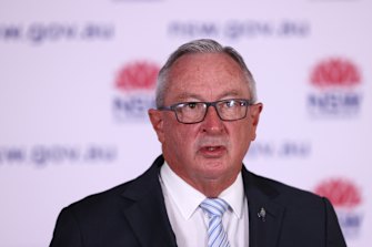 Health Minister Brad Hazzard, pictured on Wednesday, is being sued in the case.