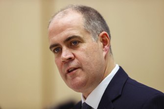 ABC managing director David Anderson at a Senate estimates hearing last month. 