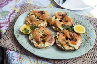 Abdoâ€™s home prepared bagels with cream cheese and salmon, more corporate box fare than general admission.