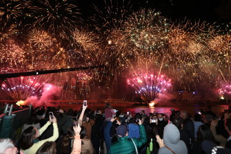 Fireworks over Brisbane after the news.
