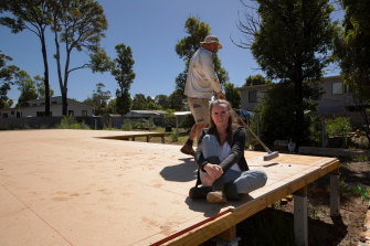 The floor of Brooke Robinson’s new home was laid on Thursday. 