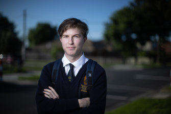 Year 11 student Mitchell Hayes is double vaccinated and desperate to avoid another lockdown. 