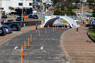 The testing clinic at Bondi Beach was empty.
