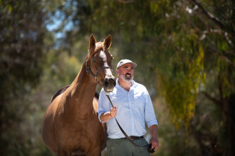 Yulong chief operating officer Sam Fairgray, pictured with Harlech, the dam of Hungry Heart.