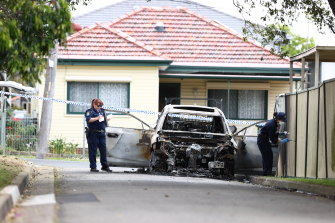 A burnt out car was found following the Wednesday morning shooting in Guildford. 