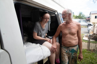 Carl Douglas has spent the past few nights on an air mattress with a leak in a garage, and his daughter Mary has slept in a van that has been loaned to them after their flat in Lismore was inundated.