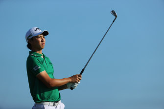 Min Woo Lee in action at the Open at Royal St George's, Sandwich.