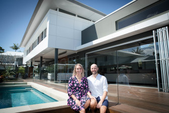 Louise Lally, with husband Ben, said her Byron Bay property was at 90 per cent occupancy this month - compared to 54 per cent for the same time last year.