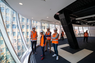 Sydney lord mayor Clover Moore on a tour of the SubStation No.164 site in the CBD.