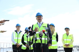 Prime Minister Scott Morrison was at the Port of Newcastle earlier this morning.