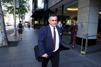 Former Deputy Premier John Barilaro leaves the ICAC after  giving evidence on Monday.