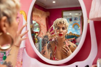 Lauren LaRouge, a former burlesque dancer, now a creative nail artist at Love LaRouge, her salon in Sydneyâ€™s Stanmore.
