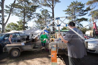 Campers setting up at Rosebud in happier times in 2018. 