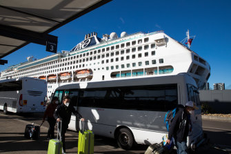Some passengers were allowed to leave the Pacific Explorer, which is dealing with a COVID outbreak.