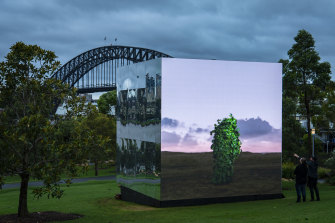Leaf Work by John Gerrard installed at Barangaroo Reserve for the Biennale of Sydney.