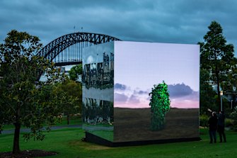 Leaf Work by John Gerrard installed at Barangaroo Reserve for the Biennale of Sydney.