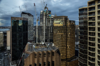 There are a record number of cranes operating in Sydney. 