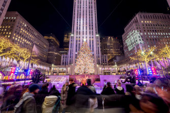 Parts of New York still feel eerie, but before Christmas the Rockefeller Center was bustling.