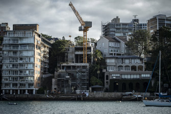 Construction was underway this week on Nahas' new home in Darling Point.