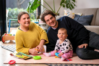 Amber and Nick Weller, with eight-month-old Nina, have seen positive changes during COVID-19.