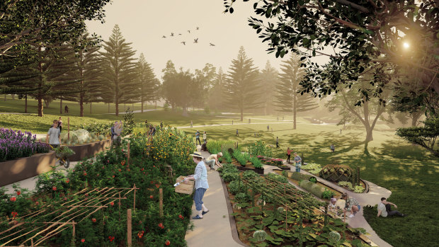 An artist’s impression of Brisbane City Council’s plan for Victoria Park.
