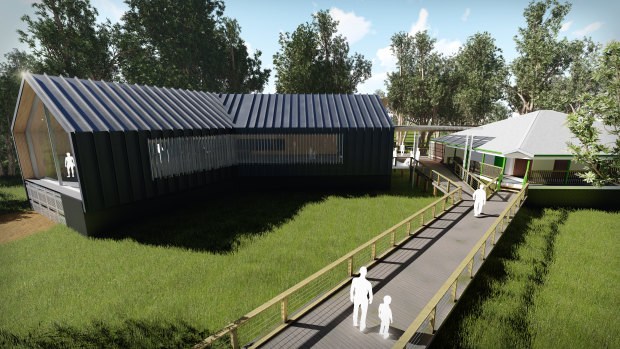 Artist's impressions of the new $5 million Boondall Wetlands Environment Centre.
